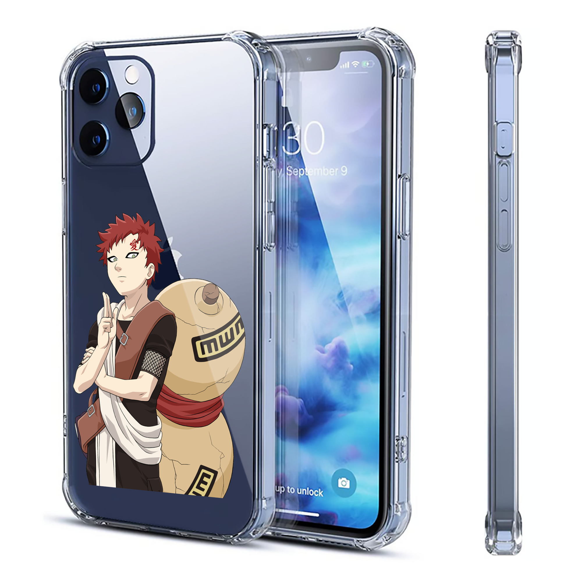 （画像用） NARUTO -ナルト- ガアラ Gaara 【iPhone 12シリーズ対応】透明スマホケース（クリアソフトケース）
